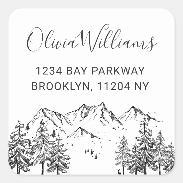 Étiquette de l'adresse de retour de la forêt pour  (Devant)