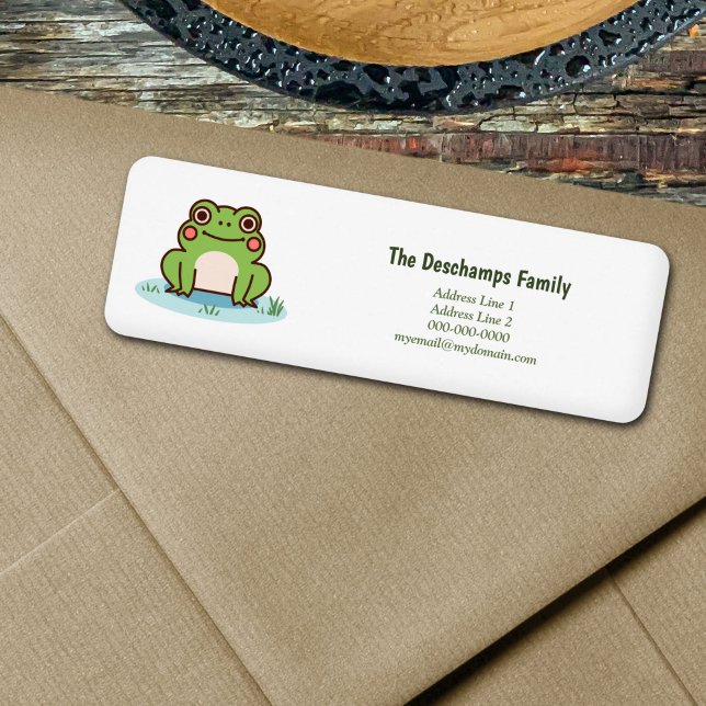 Étiquette de l'adresse de retour de la grenouille (Cute Frog Return Address Label)