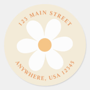 Étiquette de l'adresse de retour de la marguerite