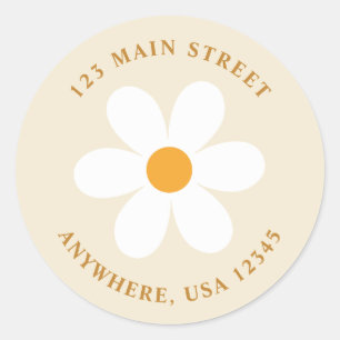 Étiquette de l'adresse de retour de la marguerite