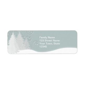Étiquette de l'adresse de retour de la scène neige