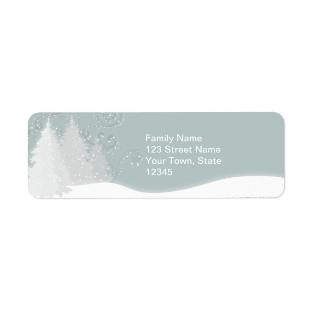 Étiquette de l'adresse de retour de la scène neige (Devant)