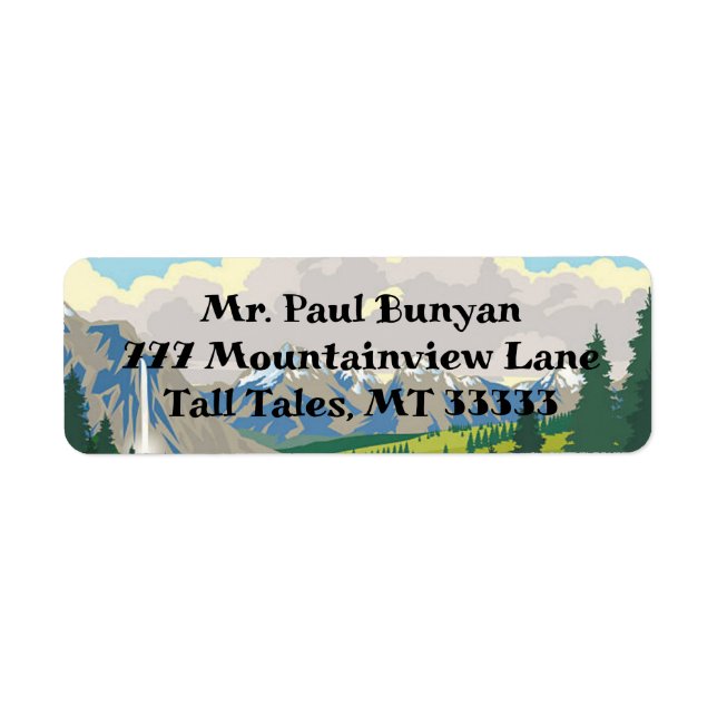 Étiquette de l'adresse de retour de la vue de mont (Devant)
