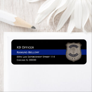 Étiquette de l'adresse de retour de l'agent K9