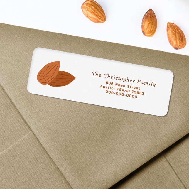 Étiquette de l'adresse de retour de l'amande (Almond Return Address Label)