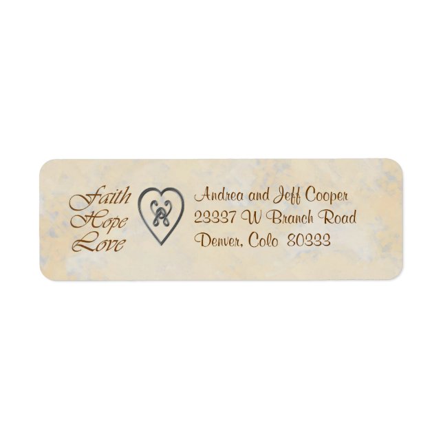 Étiquette de l'adresse de retour de l'amour Faith  (Devant)