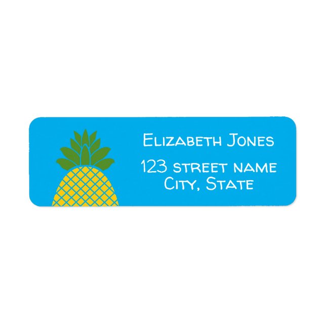 Étiquette de l'adresse de retour de l'ananas (Devant)