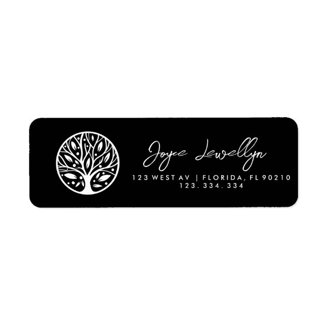 étiquette de l'adresse de retour de l'arbre de fam (Devant)