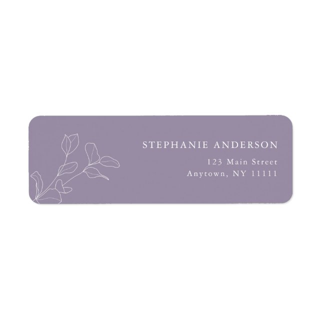 Étiquette de l'adresse de retour de Lavender Purpl (Devant)