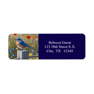 Étiquette de l'adresse de retour de Little Blue Bi