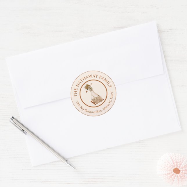 Étiquette de l'adresse de retour de l'oie mignonne (Enveloppe)