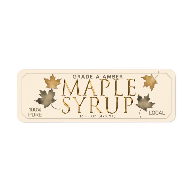 Étiquette de l'adresse de retour de MAPLE SYRUP (Devant)