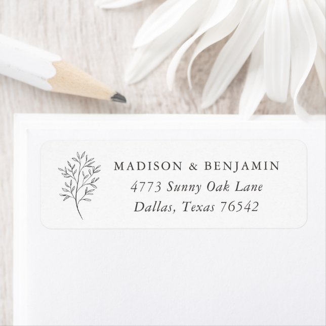 Étiquette de l'adresse de retour de mariage simple (En situation)