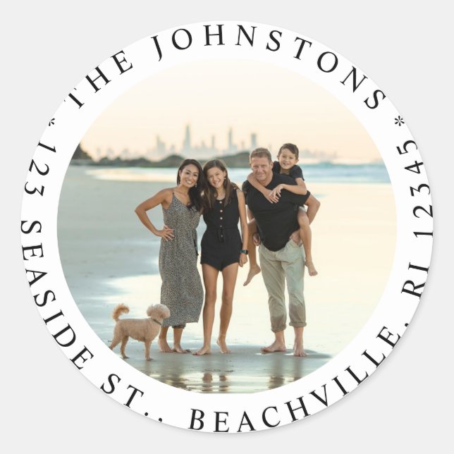 Étiquette de l'adresse de retour de photo modifiab (Devant)