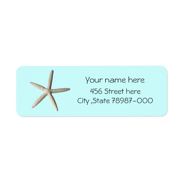 Étiquette de l'adresse de retour de plage Starfish (Devant)