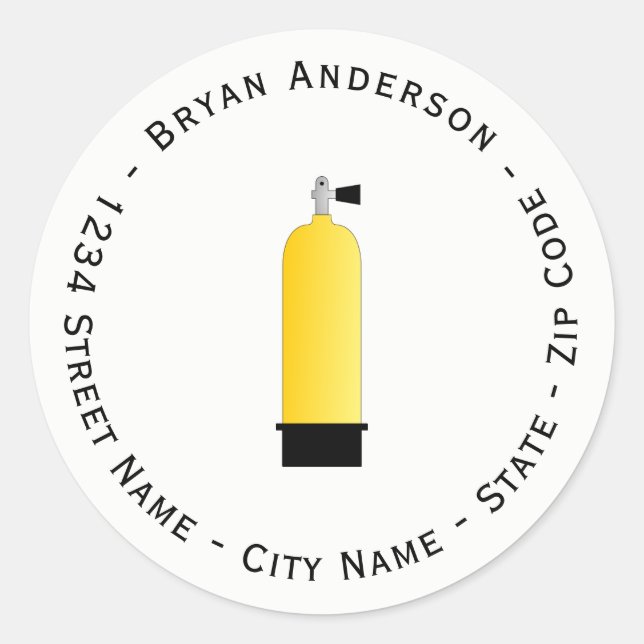 Étiquette de l'adresse de retour de plongée sous-m (Devant)