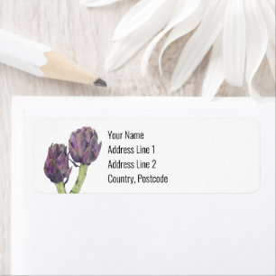 Étiquette de l'adresse de retour de Purple Articho