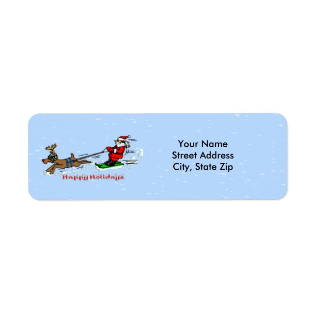 Étiquette de l'adresse de retour de ski père Noël (Devant)