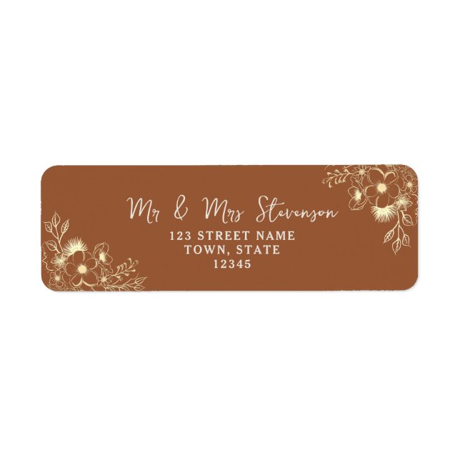 Étiquette de l'adresse de retour de Terracotta (Devant)