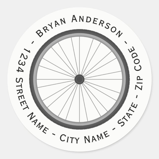 Étiquette de l'adresse de retour de vélo (Devant)