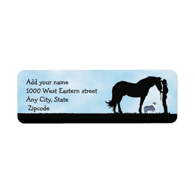 Étiquette de l'adresse de retour de Western Silhou (Devant)