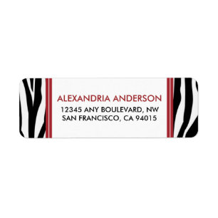 Étiquette de l'adresse de retour de Zebra Funky (