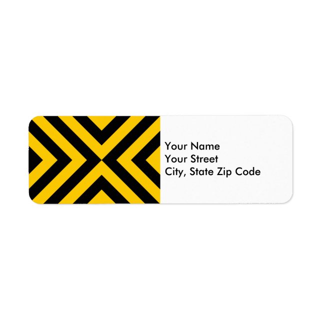 Étiquette de l'adresse de retour des Chevrons jaun (Devant)