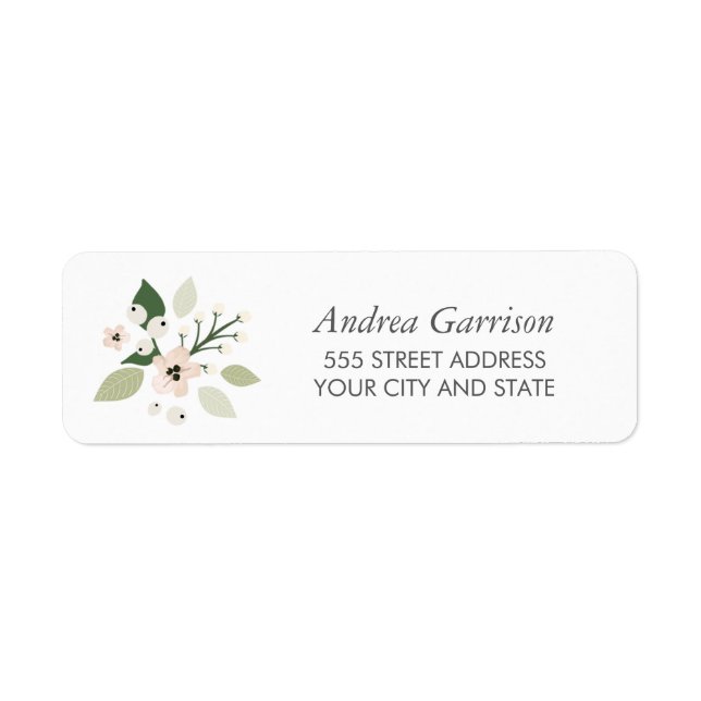 Étiquette de l'adresse de retour des fleurs de pré (Devant)