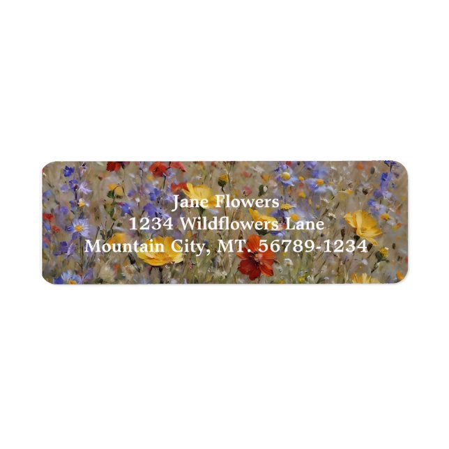 Étiquette de l'adresse de retour des Fleurs sauvag (Devant)