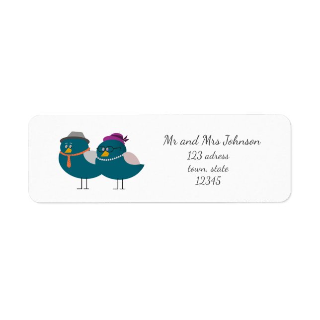Étiquette De L'Adresse De Retour Des Oiseaux De Ma (Devant)