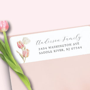 Étiquette de l'adresse de retour des tulipes graci