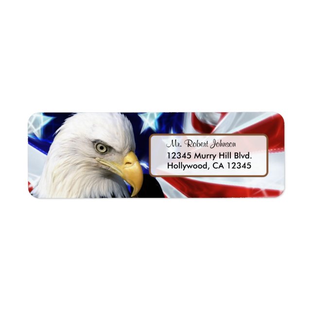 Étiquette de l'adresse de retour du Bald Eagle aux (Devant)