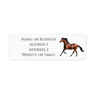 Étiquette de l'adresse de retour du cheval de la b