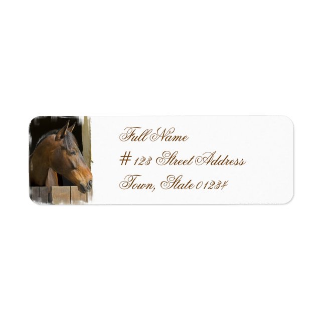 Étiquette de l'adresse de retour du cheval Thoroug (Devant)