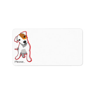 Étiquette de l'adresse de retour du chiot Jack Rus