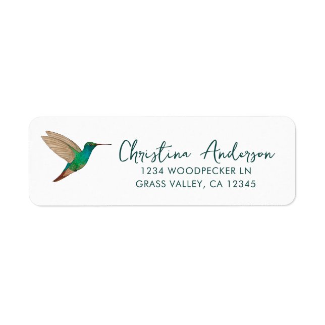 Étiquette de l'adresse de retour du colibri à queu (Devant)