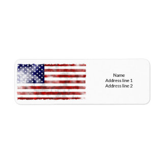 Étiquette de l'adresse de retour du drapeau améric