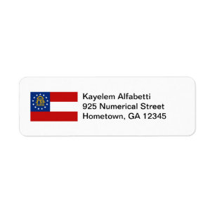 Étiquette de l'adresse de retour du drapeau de Géo
