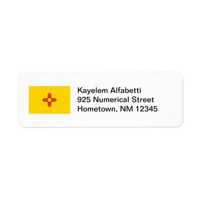 Étiquette de l'adresse de retour du drapeau du Nou (Devant)