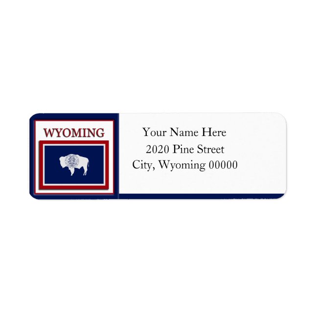 Étiquette de l'adresse de retour du drapeau du Wyo (Devant)