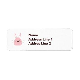 Étiquette de l'adresse de retour du lapin rose