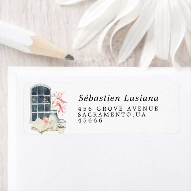 Étiquette de l'adresse de retour du lecteur de liv (En situation)