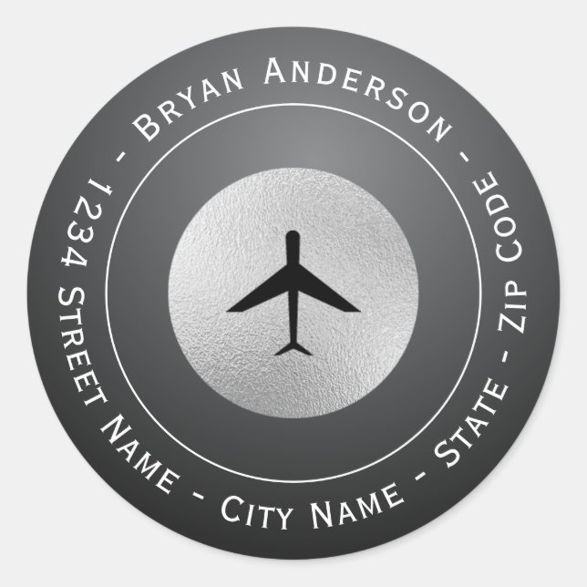 Étiquette de l'adresse de retour du logo de l'avio (Devant)