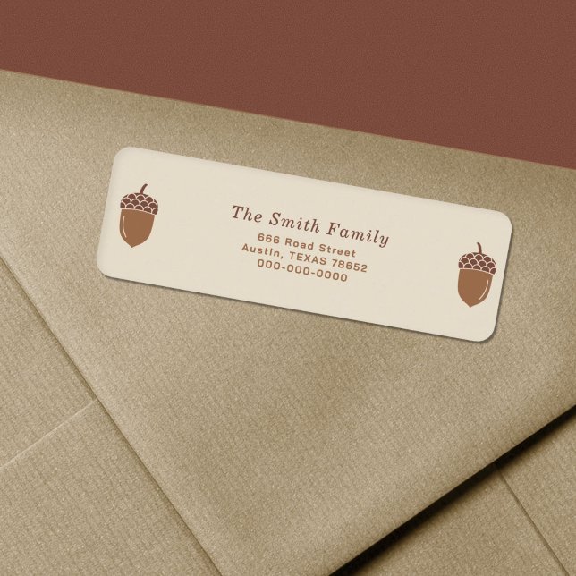 Étiquette de l'adresse de retour du maïs (Acorn Return Address Label)