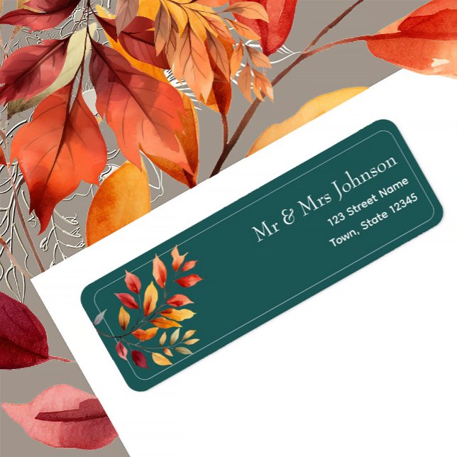 Étiquette de l'adresse de retour du Mariage Automn (Créateur téléchargé)