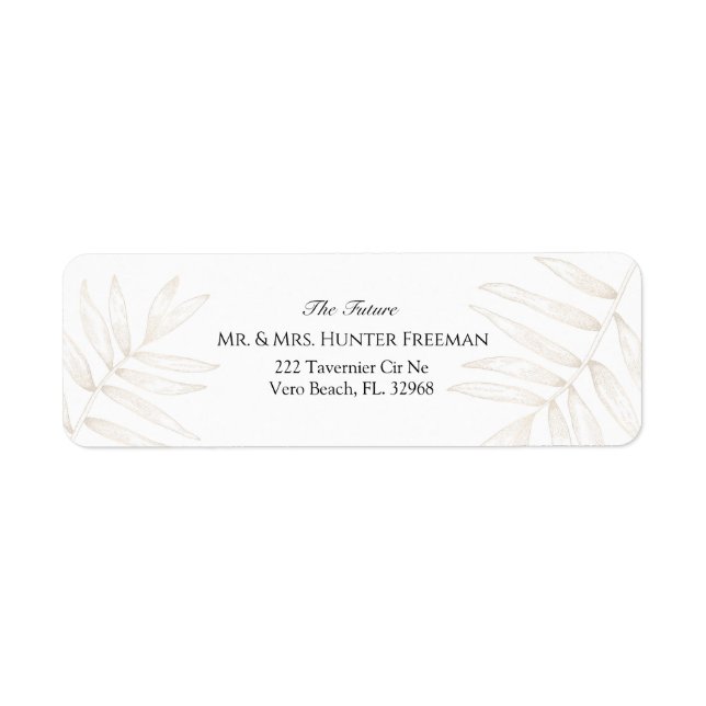 Étiquette de l'adresse de retour du Mariage tropic (Devant)