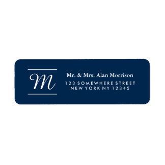 Étiquette de l'adresse de retour du monogramme 3