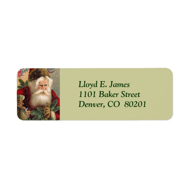 Étiquette de l'adresse de retour du Père Noël vint (Devant)