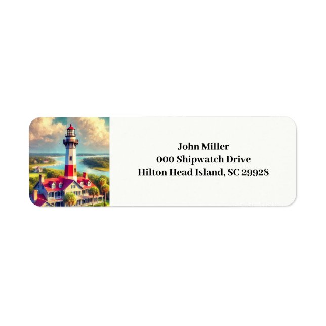 Étiquette de l'adresse de retour du phare d'aquare (Devant)