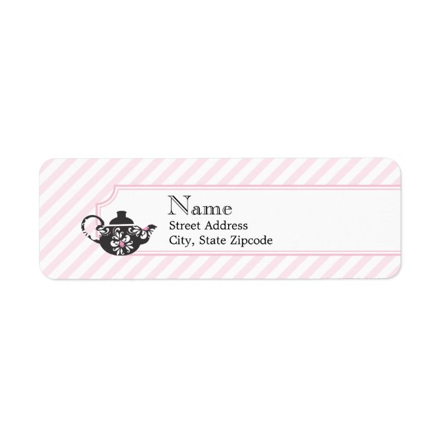 Étiquette de l'adresse de retour du thé rose (Devant)